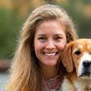 Jessica M. with her happy rescue